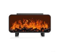 Diffusore di oli essenziali con effetto fiamma del camino e sette opzioni di colore LED, umidificatore silenzioso con spegnimento automatico per uso domestico (nero)