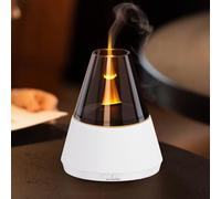 Diffusore di Oli Essenziali con Effetto Fiamma, Diffusore Ambiente, Umidificatore Ambiente Silenzioso con 7 Luci LED a Colori, Diffusori Olio Essenziale, Aromaterapia Diffusore (A9 Bianco)