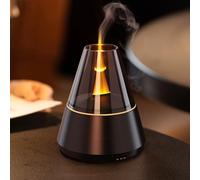 Diffusore di Oli Essenziali con Effetto Fiamma, Diffusore Ambiente, Umidificatore Ambiente Silenzioso con 7 Luci LED a Colori, Diffusori Olio Essenziale, Aromaterapia Diffusore, Spegnimento Automatico