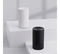 Diffusore di oli essenziali con effetto fiamma, mini umidificatore per auto da 100 ml con luci LED colorate (bianco)