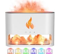 Diffusore di Oli Essenziali con Lampada di Sale dell'Himalaya, 150ml, Umidificatore a Bruma Fredda, Luminosità Multicolore (Bianco)