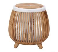 Diffusore di oli essenziali con luce LED e umidificatore da 140 ml, per casa, ufficio e spazi relax a basso rumore (venature del legno chiaro)