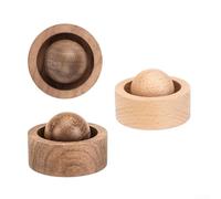 Diffusore di oli essenziali in legno a sfera, set da 2 pezzi, con base in legno naturale, per profumare l'ambiente senza elettricità