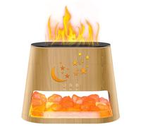 Diffusore di Oli Essenziali & Lampada Puro Sale Himalaya, Ultrasuoni Aromaterapia, LED a 7 Colori, Funzione Timer, Diffusore Effetto Fiamma per Oli Essenziali, per Casa, Ufficio, Yoga (260ML)