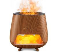 Diffusore di oli essenziali per la casa: diffusore per aromaterapia da 200 ml con sale rosa dell'Himalaya, umidificatore a nebbia fredda con funzione di spegnimento automatico e luce notturna a LED a