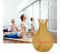 Diffusore di Oli Essenziali Profumatore per Ambienti Umidificatore Ambiente 130 ML Diffusore Ambiente Diffusore Arredamento Casa Vaporizzatore Aromi 7 Colori LED Legno chiaro