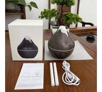 Diffusore di Oli Essenziali Ultrasuoni, Design Legno Scuro, 200ml, Super Silenzioso <35dB, Luce Notturna LED, Alimentazione USB