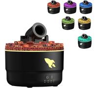 Diffusore di oli essenziali, umidificatore a fiamma silenziosa, luce notturna a LED a 7 colori, umidificatore da 400 ml, diffusore di vulcano e fiamma, mini diffusore per aromaterapia per casa,
