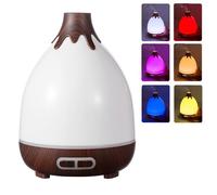 Diffusore di oli essenziali, umidificatore a ultrasuoni da 300 ml per la casa, diffusore di nebbia fredda per aromaterapia, con funzione di spegnimento automatico, luce LED, base con venature del
