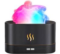 Diffusore di oli essenziali, umidificatore con luce a fiamma in 7 colori, umidificatori d'aria da 180 ml, per camera da letto, casa, ufficio, portatile, spegnimento automatico, diffusore per