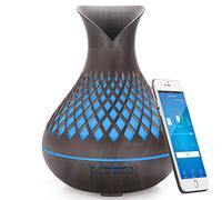 Diffusore di Oli Essenziali WiFi Alexa, Umidificatore Diffusore di Aromi Smart da 400 ml, Supporta APP e Controllo Vocale, 7 LED a Colori, Crea Programmi, Impostazioni Timer, Silenzioso (Più scuro)