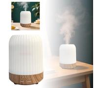 Diffusore di oli per grandi ambienti, 100 ml, diffusore di oli in ceramica, con timer, luci notturne e funzione di spegnimento automatico, umidificatore domestico per oli M41 KYm418 (B, 10 x 13,8 cm)