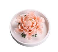 Diffusore di olio essenziale con ornamenti for aromaterapia in ceramica | Diffusore in ceramica peonia dipinta a mano, aroma a lento rilascio(Arancia)