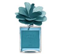 Diffusore Di Profumo Di Muhà Da 500Ml. Flower Diffuser Realizzato In Vetro, Legno Ed Eco-Pelle, Dimensioni: 142X142X237 Mm. Oggetto Di Colore Azzurro E Frangranza: Brezza Marina. La Referenza È H56
