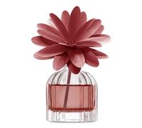 Diffusore di Profumo di Muhà da 60ml. Flower Diffuser Realizzato in Vetro e Legno, Dimensioni: 118x139x152 mm. Oggetto di Colore Rosso e frangranza: Arancio e Cannella. La referenza è h01