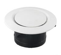 Diffusore in plastica ABS da soffitto, in metallo bianco, regolabile, rotondo, griglia di sfiato, facile diffusore, distribuzione dell'aria calda e fredda (100 mm)