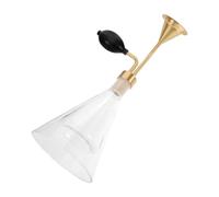 Diffusore in Vetro per Oli Essenziali con Doppia Parete e Pompa in Ottone | Design Elegante e Trasparente, Tubo Curvo Corto, per Esposizione Profumi e Uso in Ufficio
