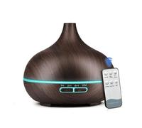 Diffusore Oli Essenziali 500ml Ultrasonico LUNO Welfare Nero, Umidificatore Silenzioso con Telecomando, LED 7 Colori, Aromaterapia Casa, Yoga, Sonno, Anti-Stress, Spegnimento Auto, Zen