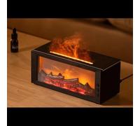 Diffusore Oli Essenziali Effetto Fiamma 300 ml, Ultrasonico Silenzioso ≤36 DB, Telecomando, Timer 1/3/5h, Modalità Continua/Intermittente, LED 7 Colori, Spegnimento Automatico, USB, LUNO