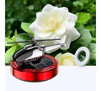 Diffusore ornamentale rotante a forma di elicottero per auto, con pannello solare, per consentire la dispersione del profumo senza fonte di alimentazione esterna (rosso - gardenia)