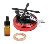 Diffusore per aromaterapia a energia solare per cruscotto per auto, design a elicottero girevole, ABS e lega di alluminio, dispenser di fragranze ad alta efficienza energetica (rosso)
