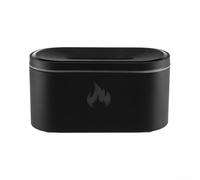 Diffusore per aromaterapia con effetto fiamma e luce ambientale a 7 colori, alimentato tramite USB, umidificatore silenzioso per camera da letto, soggiorno o ufficio (nero)