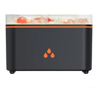 Diffusore per aromaterapia, confezione da 1 umidificatore con pietra di sale, luce d'atmosfera a 7 colori, nebbia silenziosa effetto fiamma, per casa, camera da letto, ufficio (nero)