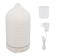 Diffusore per Aromaterapia, Diffusore in Ceramica da 160 Ml Umidificatore Ad Ultrasuoni Spegnimento Automatico Senza Acqua con 7 Luci LED Cangianti per La Stanza Dell'ufficio Domestico(B-Bianco)