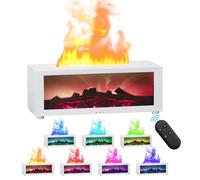 Diffusore per Camino per Oli Essenziali, 150 Ml di Diffusore per Diffusore Aria Fiamma del Camino con 7 Colori Luce, Mini Camino Diffusore con Timer 1/3/5 e Telecomando Black