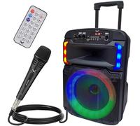 DIFFUSORE PORTATILE CASSA BLUETOOTH MP3 KARAOKE USB AUX 240WATT MAJESTIC FIRE T4