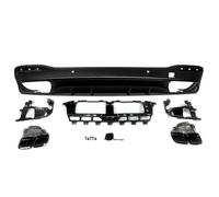 Diffusore Posteriore AMG Style + Terminali Di Scarico Per Mercedes Per Benz W167 GLE 63/53 2020+, Diffusore Paraurti Posteriore Nero Lucido FIXCOR(GLE63 style)