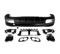 Diffusore Posteriore AMG Style + Terminali Di Scarico Per Mercedes Per Benz W167 GLE 63/53 2020+, Diffusore Paraurti Posteriore Nero Lucido FIXCOR(GLE53 Style)