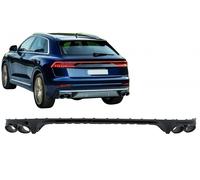 Diffusore posteriore Doppio Presa per Audi Q8 S-Line 2018-2023 Nero Punte