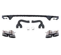 Diffusore posteriore Doppio Presa per Audi Q8 S-Line 2018-2023 Nero Punte