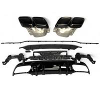 ✅ Diffusore Posteriore + Terminale Scarico per Mercedes W205 S205 C63 AMG Ottica