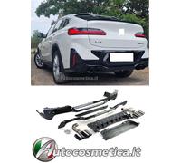 Diffusore posteriore + terminali di scarico neri adatto per BMW x4 G02 2018-2021