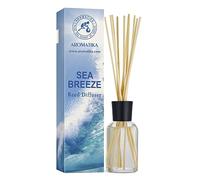 Diffusore Profumato per Ambiente Brezza Marina 100ml con 10 Bastoncini di Bambù - Fragranza Intensa e Duratura - Senza Alcool - Aromatizzatore d'Aria per Interni - Reed Diffuser Sea Breese