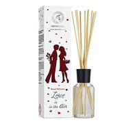 Diffusore Profumato per Ambiente Love is in the Air 100ml con 10 Bastoncini di Bambù - Fragranza Intensa e Duratura - Senza Alcool -Aromatizzatore d'Aria - Difussore a Lamella