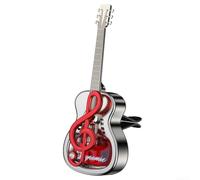 Diffusore Profumo Auto Clip Vent Chitarra ABS Argento | Realizzato in ABS e silicone installazione diretta all'uscita d'aria fragranza fresca con per fogli vegetali design