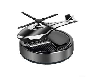 Diffusore purificatore d'aria per auto con ventola rotante ad energia solare, in stile aeroplano, per un rilascio sostenibile di profumo (colonia nera)