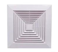 Diffusore quadrato bianco per bocchetta dell'aria con design a molla a scatto per presa di ventilazione CA a soffitto, 100 mm, 150 mm, 200 mm, materiale ABS, distribuzione efficiente del flusso d'aria