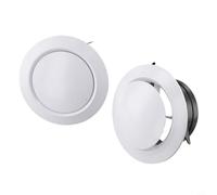 Diffusore rotondo da parete regolabile o per bocchetta dell'aria, in plastica ABS, rotante, per bagno, cucina, camera da letto, roulotte, ventola di scarico (ø125 mm, 2 pezzi)