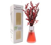 Diffusore Set Reed Rattan Immortale Pianta Fiore 50 ML Conico Bottiglia di Vetro Riutilizzabile Diffusore di Olio per Aromaterapia Senza Fuoco e Diffusore di Canna Stick (Rosa)