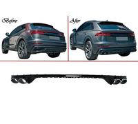 Diffusore spoiler Doppio Presa per Audi Q8 S-Line 18-2023 Punte D'argento