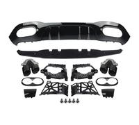 Diffusore Spoiler Paraurti Posteriore Per Benz W177 CLASSE A A45 LOOK DIFFUSORE POSTERIORE NERO LUCIDO + TERMINALI DI SCARICO 2019+