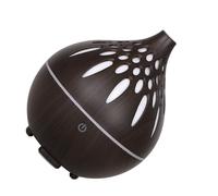 Diffusore umidificatore, 160 ml, diffusore di oli essenziali, 2 W, USB, a ultrasuoni, per aromaterapia, con 7 luci colorate, per la casa (venature del legno scuro)