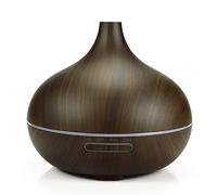 Diffusore Umidificatore d'aria di legno Aroma Olio essenziale dell'olio essenziale Aromatherap Diffusore per il telecomando domestico 7 Color Light Electric Cool Mini Mist Maker Umidificatore Ambiente