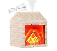 Diffusore Umidificatore in stile camino, Umidificatore a vapore freddo con diffusore di aromi per camera da letto, ricarica USB nebbia fredda decorazione per camera da letto, comodino SPA lettura