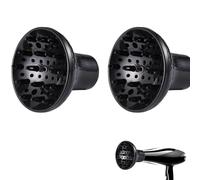 Diffusore universale per capelli, diffusore per asciugacapelli, impermeabile, per capelli mossi e ricci, resistente al calore, per casa, hotel, bagno (2 pezzi)