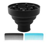 Diffusore universale pieghevole per asciugacapelli, accessorio da viaggio con pettine, diffusore portatile per capelli spessi (colore: nero)